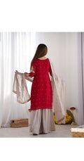 Crimson Embroidered Kurta Set