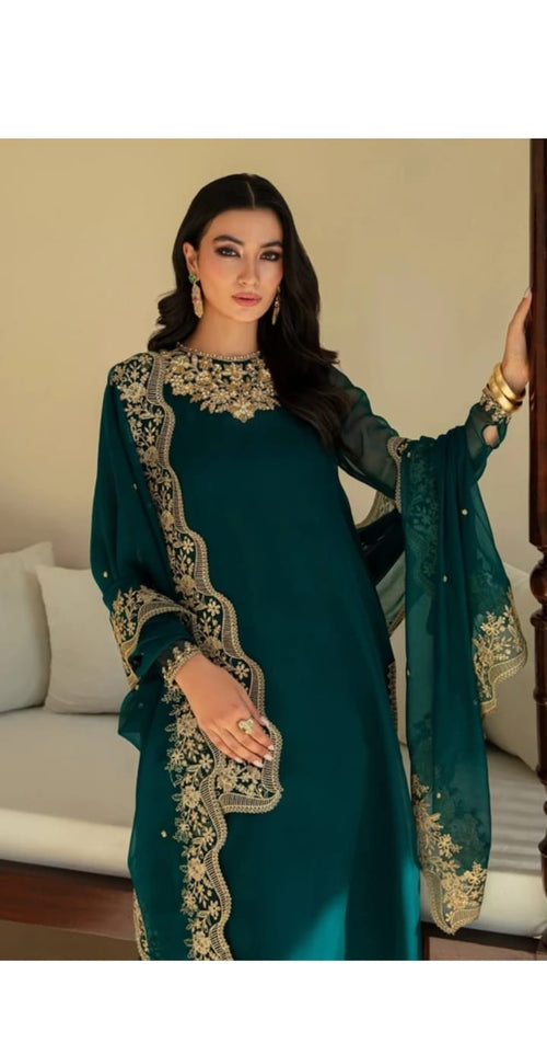 Beige Draped Ethnic Set