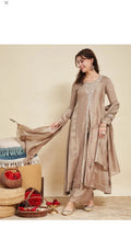 Rust Embroidered Kurta Set