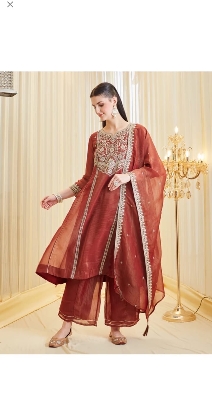Magenta Embroidered Lehenga Set