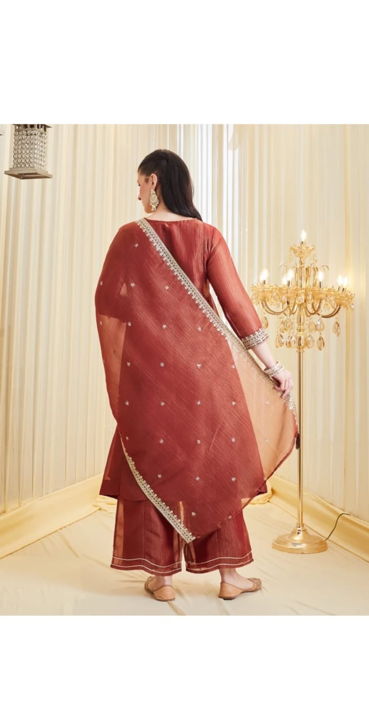 Magenta Embroidered Lehenga Set