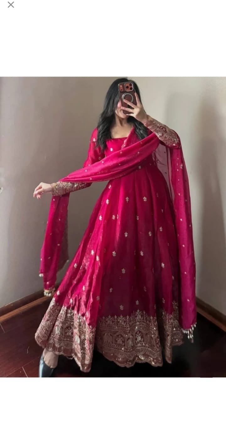 Mauve Embroidered Kurta Set