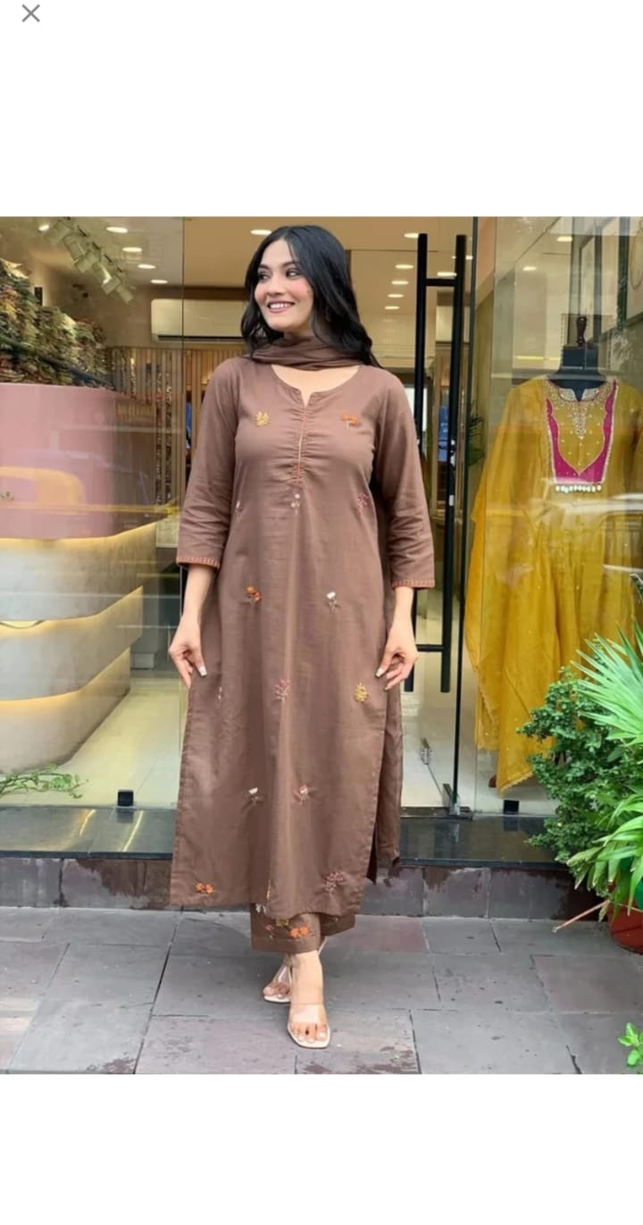 Ivory Floral Kurta Set