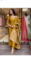 Mustard Embroidered Suit Set