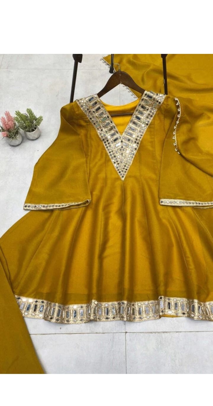 Yellow Embroidered Lehenga Set
