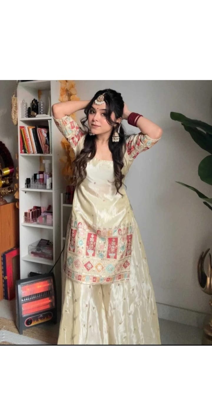 Ivory Embroidered Kurta Set