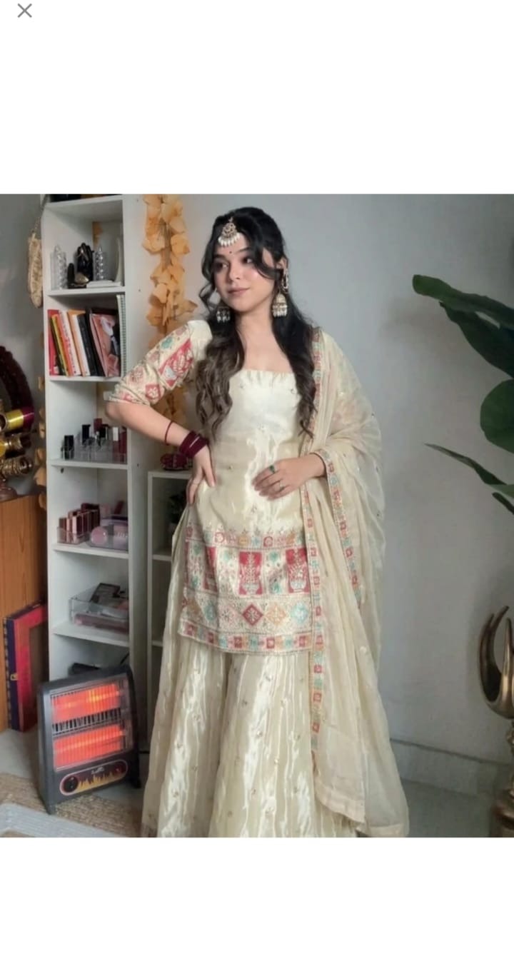 Ivory Palazzo Suit Set