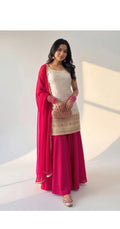 Cream Embroidered Kurta Set