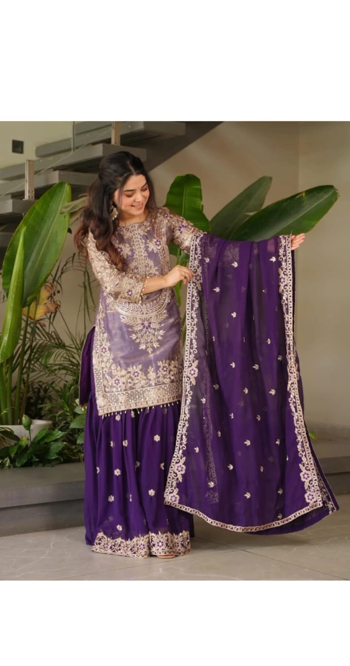 Cream Embroidered Kurta Set