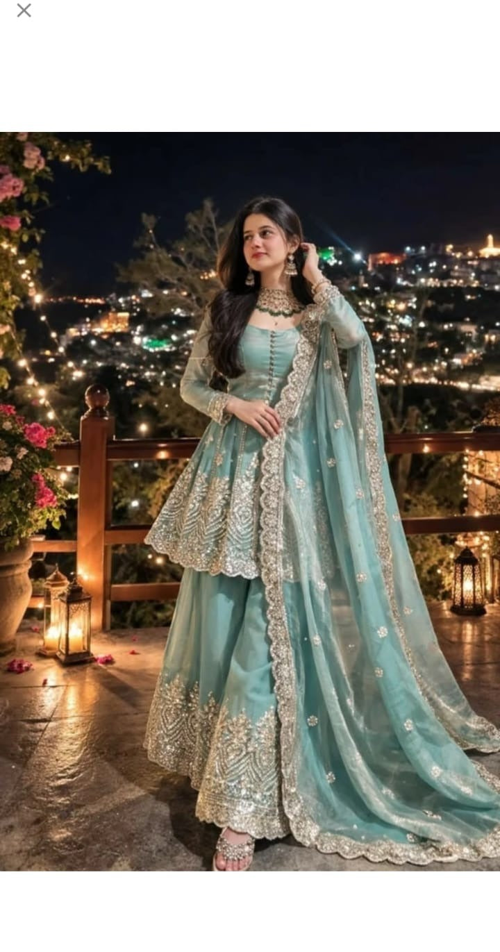 Lime Green Embroidered Kurta Set