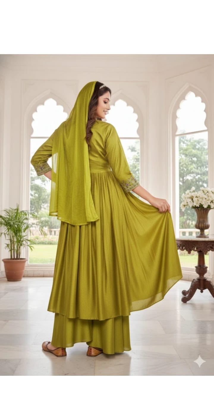 Olive Green Ethnic Set