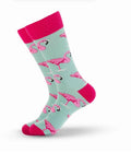 Flamingo Mint Crew Socks