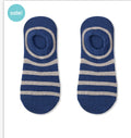 Navy Striped No-Show Socks