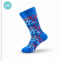 Blue Geometric Crew Socks