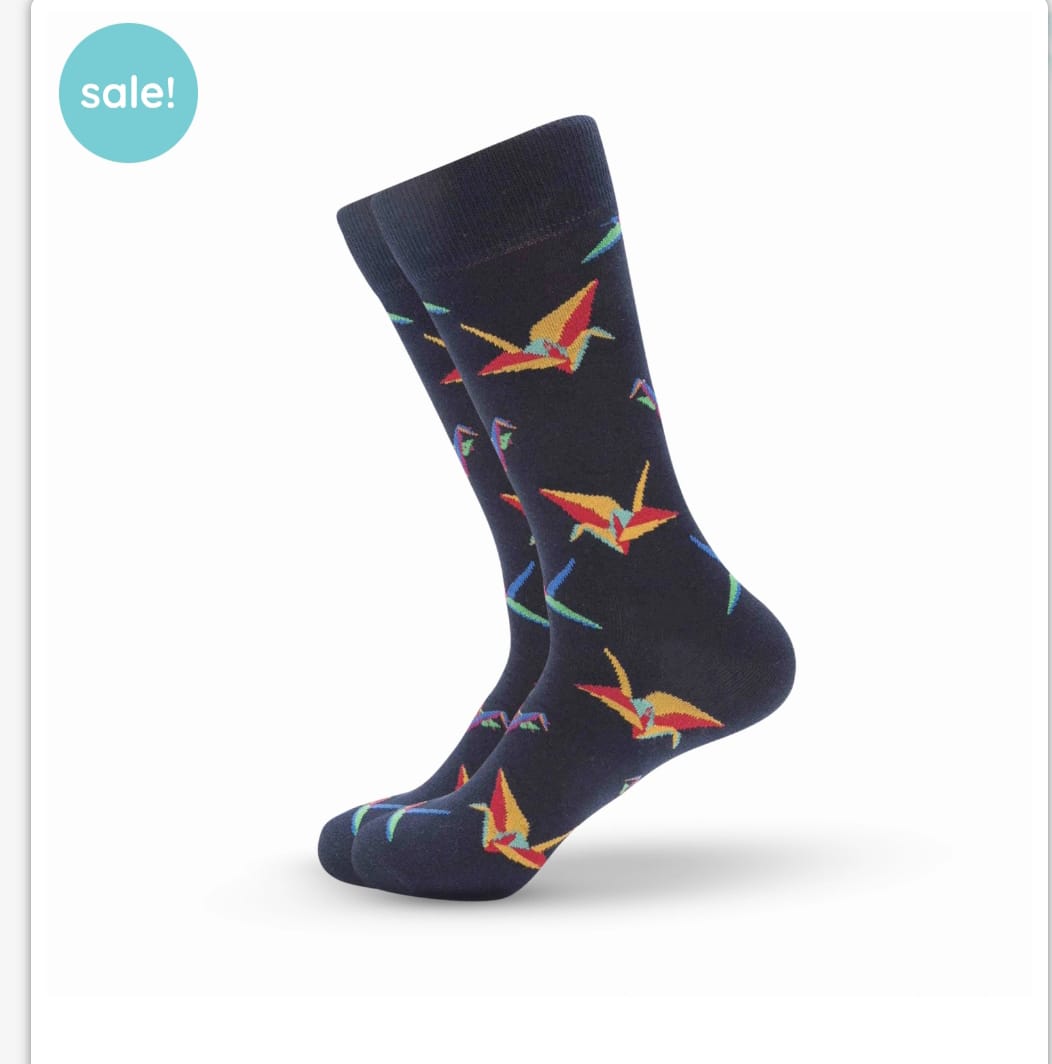 Origami Crane Crew Socks
