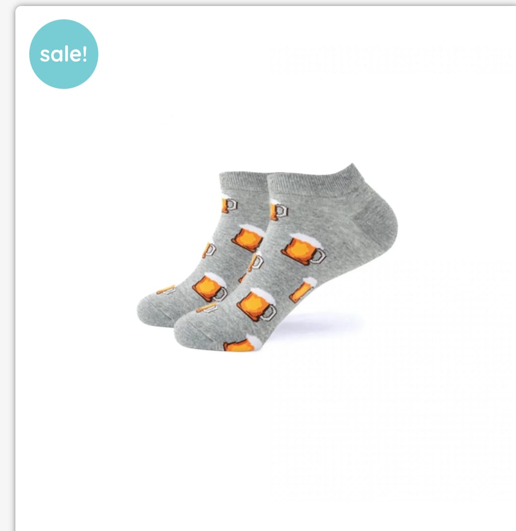 Grey Beer Mug Ankle Socks