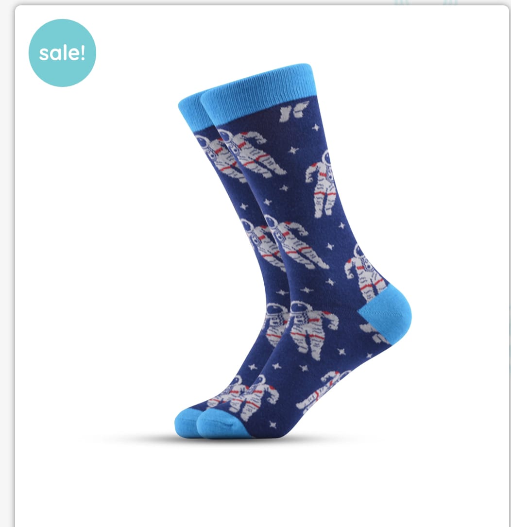 Astronaut Navy Crew Socks