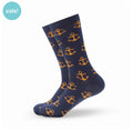 Navy Anchor Crew Socks